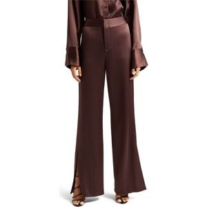 Alice and Olivia size 2 side slit silk brown pants